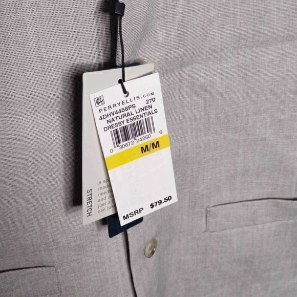 Perry Ellis Men's Vest Slim Fit Stretch Dressy Essentials Natural Linen‎ Sz M - Picture 12 of 12